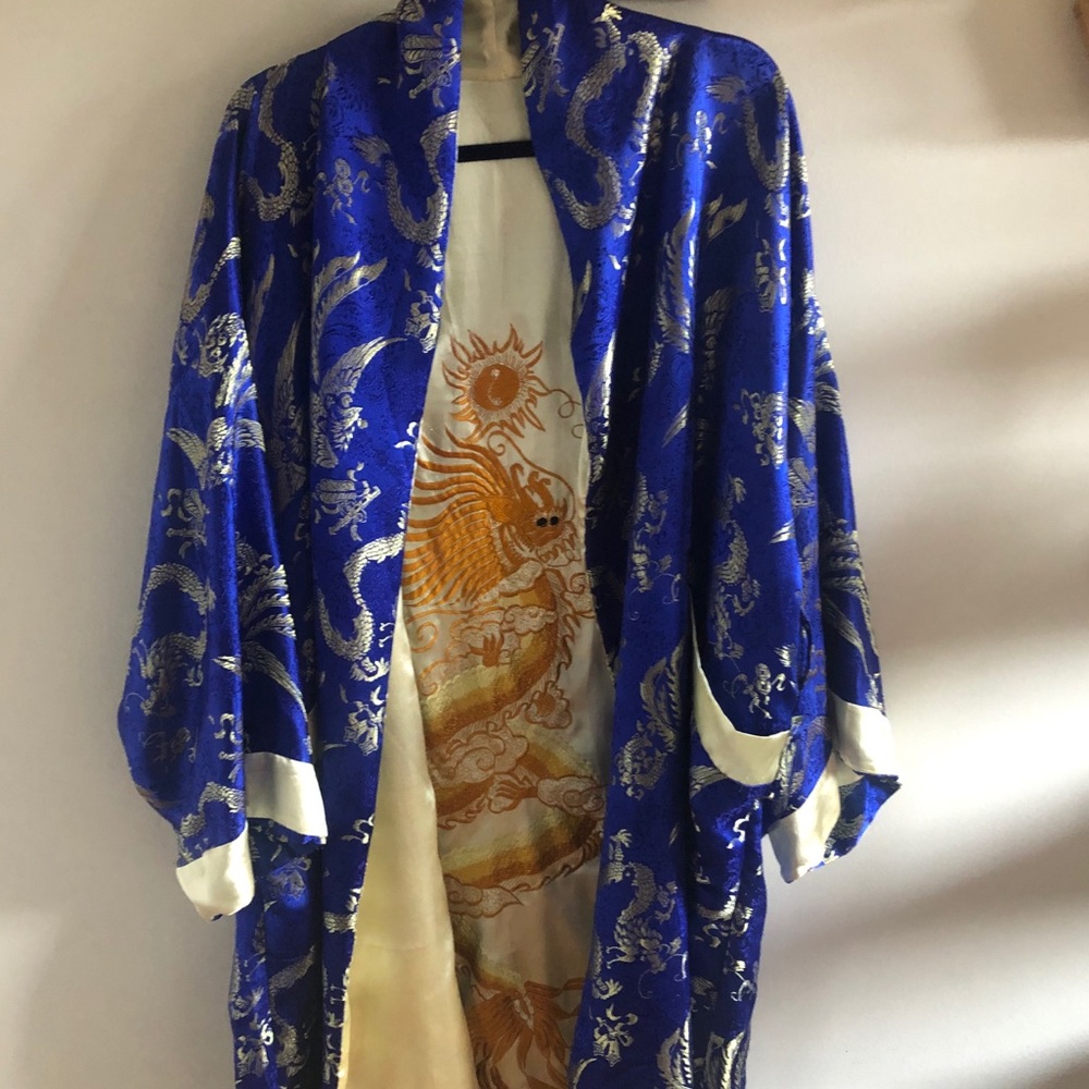 100% silk authentic embroidered Asian robe